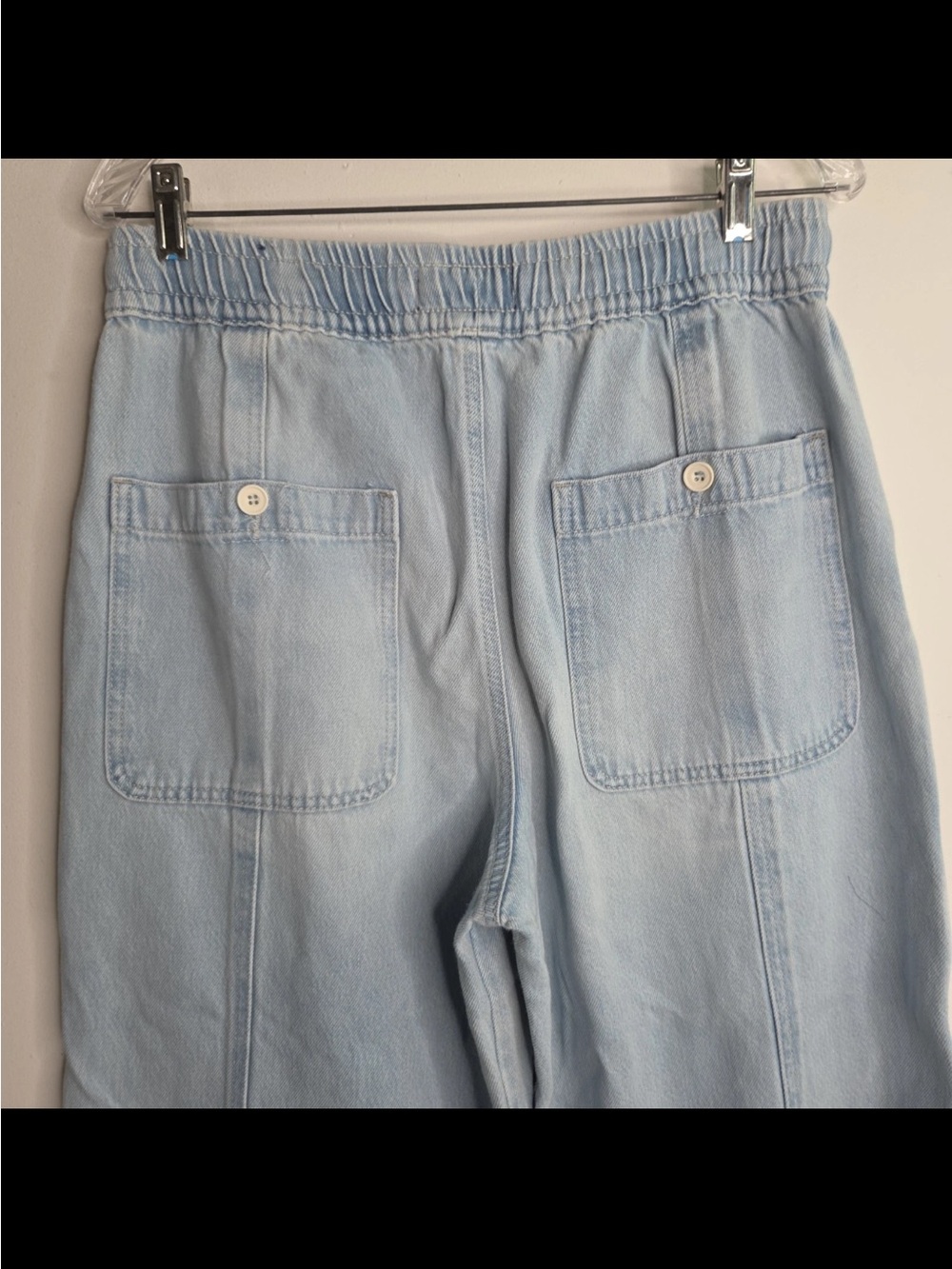 Free People We the Free Bright Eyed Low Slung Pull on Barrel Jeans Sz Medium - Picture 7 of 12